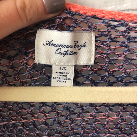 American Eagle Long Knit Sweater Blue/Purple L - Picture 4 of 7